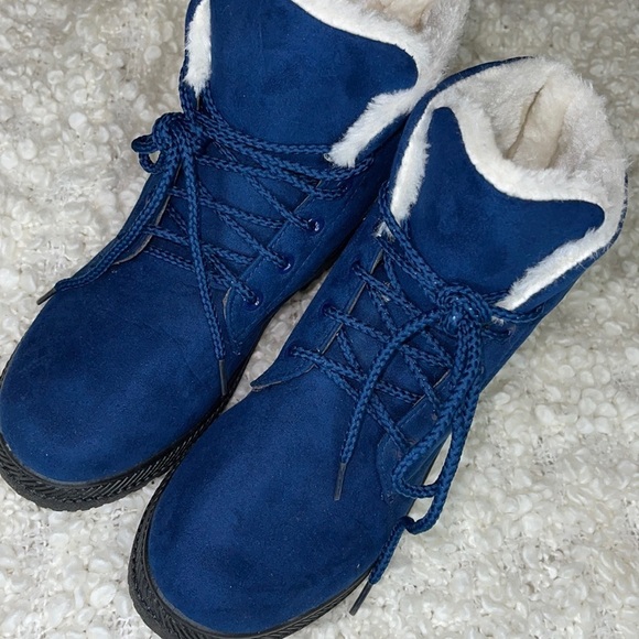 SQL Fur Blue Boots Size 40 - Picture 2 of 10